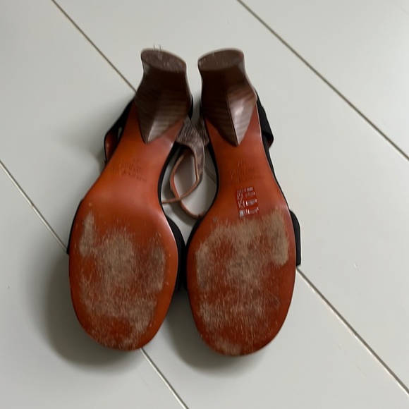 Vintage Patrick Cox Black Canvas/patterned snakeskin Strappy Sandals, 37EU/6.5US - Picture 7 of 9